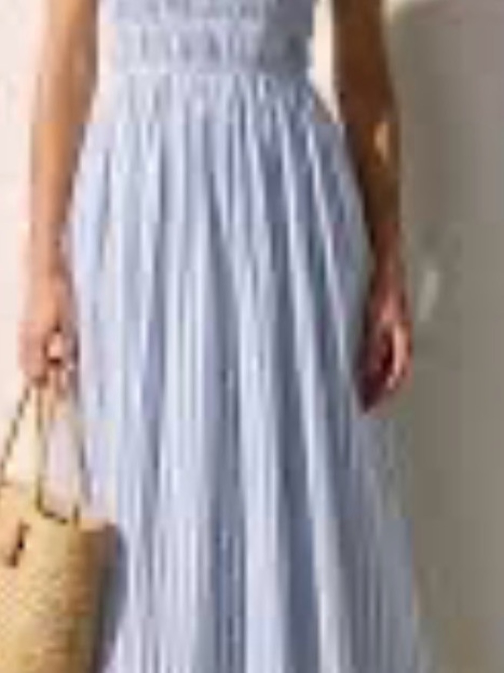 Commense Light Blue Smocked Maxi Dress